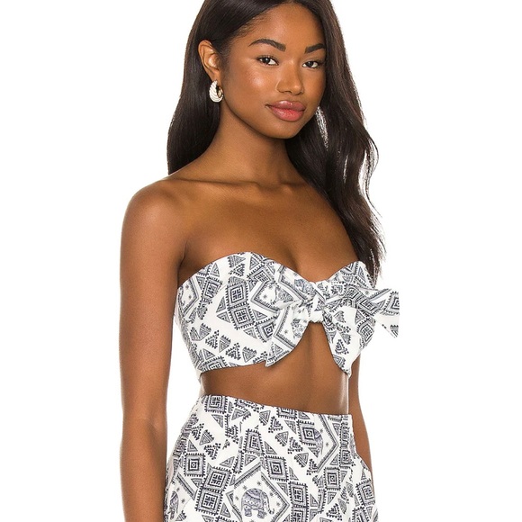 Printed Elephants Knot Crop Top - XS - Picture 2 of 6